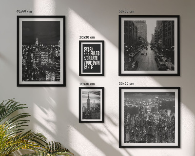 Ensemble de 5 tableaux Vues en noir et blanc de New York