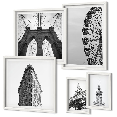 Tableau de décoration murale Architecture métropolitaine en noir et blanc