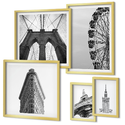 Tableau de décoration murale Architecture métropolitaine en noir et blanc