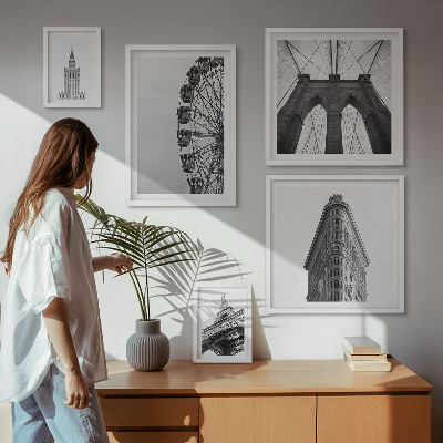Tableau de décoration murale Architecture métropolitaine en noir et blanc