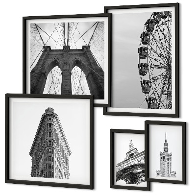 Tableau de décoration murale Architecture métropolitaine en noir et blanc