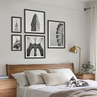 Tableau de décoration murale Architecture métropolitaine en noir et blanc