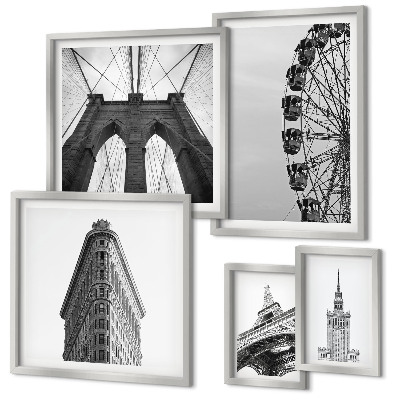 Tableau de décoration murale Architecture métropolitaine en noir et blanc