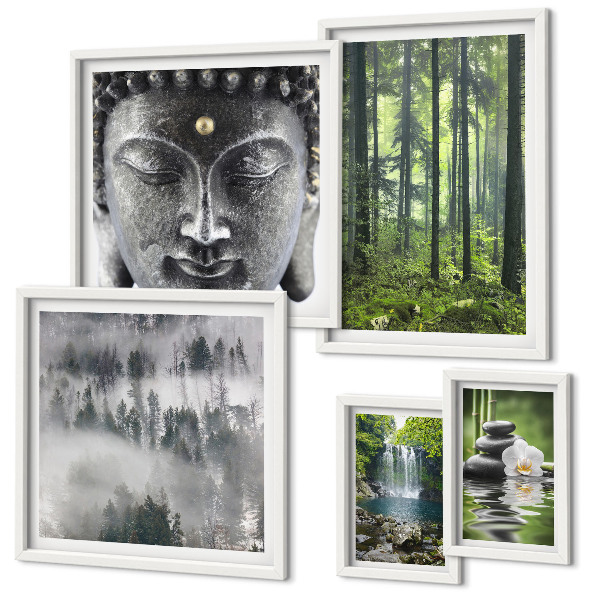 Lot de tableaux encadrés Thèmes zen relaxants liés à la nature