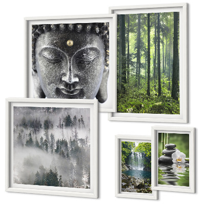 Lot de tableaux encadrés Thèmes zen relaxants liés à la nature