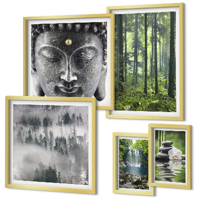 Lot de tableaux encadrés Thèmes zen relaxants liés à la nature
