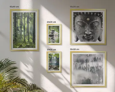 Lot de tableaux encadrés avec des thèmes zen relaxants liés à la nature