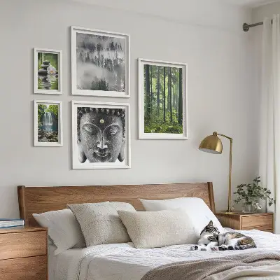 Lot de tableaux encadrés avec des thèmes zen relaxants liés à la nature