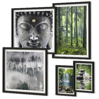 Lot de tableaux encadrés Thèmes zen relaxants liés à la nature