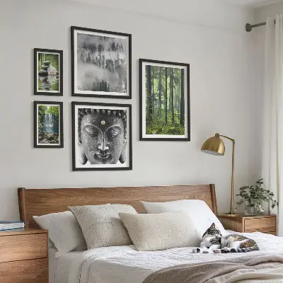 Lot de tableaux encadrés avec des thèmes zen relaxants liés à la nature