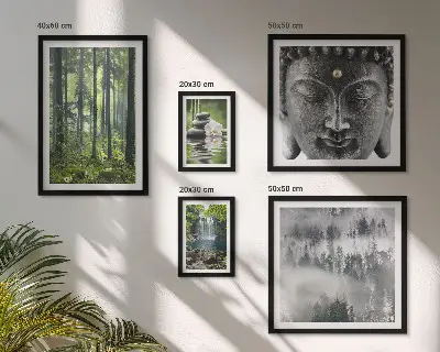 Lot de tableaux encadrés avec des thèmes zen relaxants liés à la nature