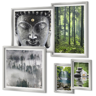 Lot de tableaux encadrés Thèmes zen relaxants liés à la nature