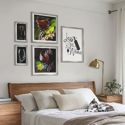 Ensemble de 5 tableaux Vins et accessoires élégants