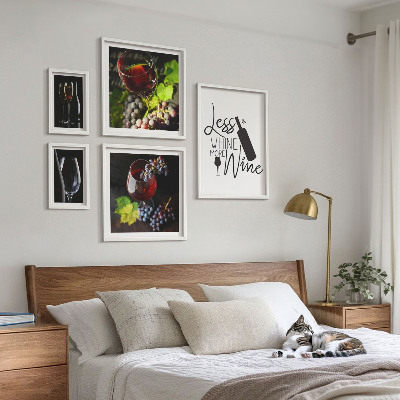 Ensemble de 5 tableaux Vins et accessoires élégants
