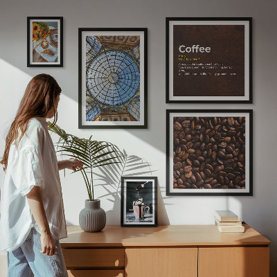 Tableau de décoration murale Douceurs au café style rustique