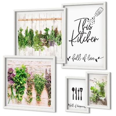Lot de tableaux encadrés Inspirations rustiques à base de plantes