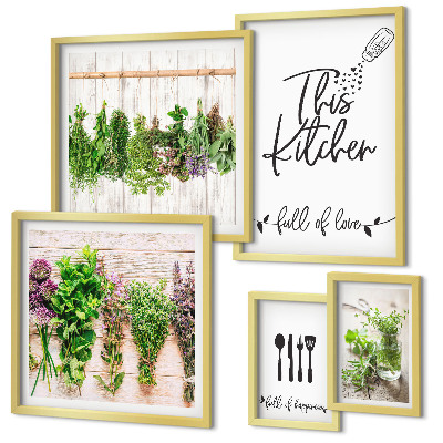 Lot de tableaux encadrés Inspirations rustiques à base de plantes