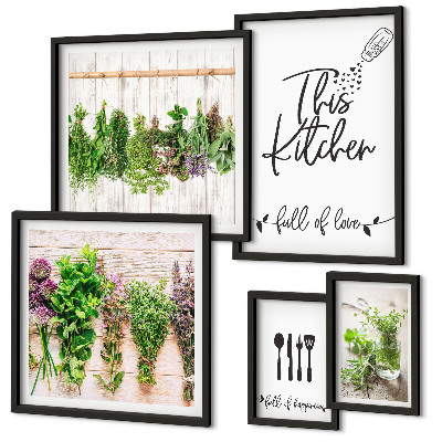 Lot de tableaux encadrés Inspirations rustiques à base de plantes