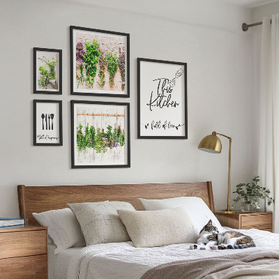 Lot de tableaux encadrés Inspirations rustiques à base de plantes