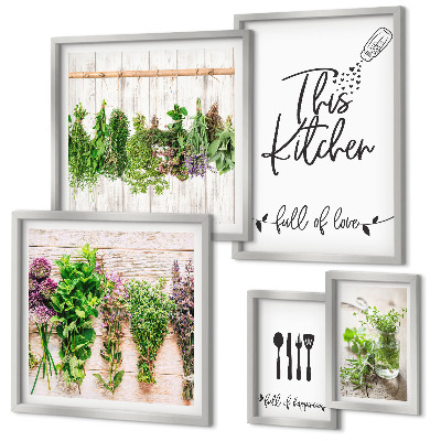 Lot de tableaux encadrés Inspirations rustiques à base de plantes
