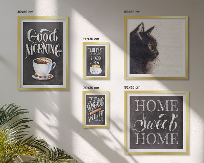 Ensemble de 5 tableaux Slogans positifs sur les chats dans le café