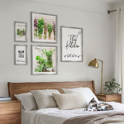 Tableau de décoration murale Herbes aromatiques et cuisine