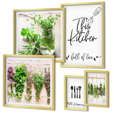 Tableau de décoration murale Herbes aromatiques et cuisine