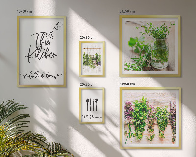 Tableau de décoration murale Herbes aromatiques et cuisine