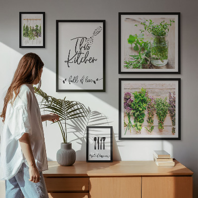 Tableau de décoration murale Herbes aromatiques et cuisine