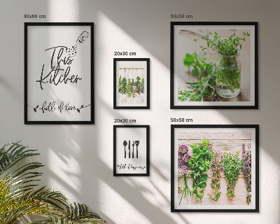 Tableau de décoration murale Herbes aromatiques et cuisine