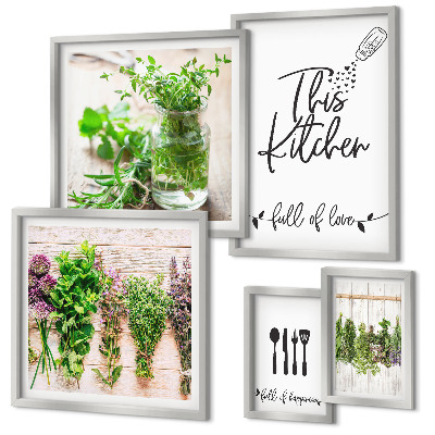 Tableau de décoration murale Herbes aromatiques et cuisine