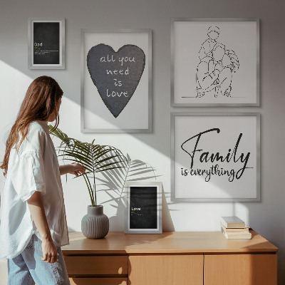 Lot de tableaux encadrés Valeurs familiales, amour, proximité