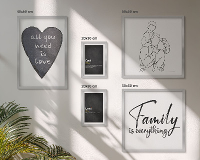 Lot de tableaux encadrés Valeurs familiales, amour, proximité