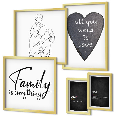 Lot de tableaux encadrés Valeurs familiales, amour, proximité