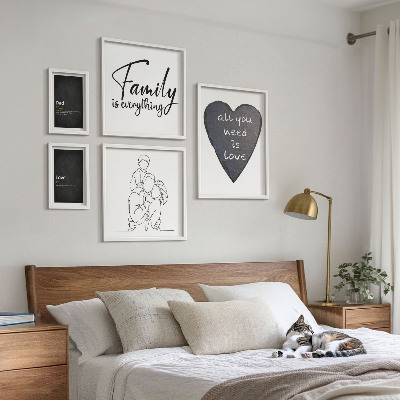 Lot de tableaux encadrés Valeurs familiales, amour, proximité