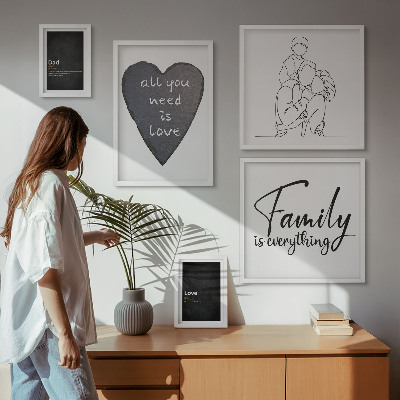 Lot de tableaux encadrés Valeurs familiales, amour, proximité