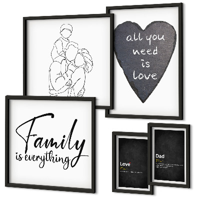 Lot de tableaux encadrés Valeurs familiales, amour, proximité