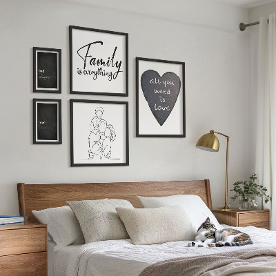 Lot de tableaux encadrés Valeurs familiales, amour, proximité