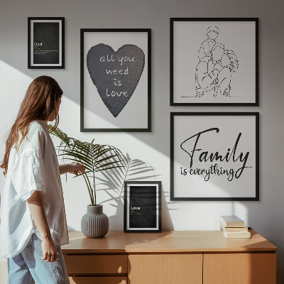 Lot de tableaux encadrés Valeurs familiales, amour, proximité