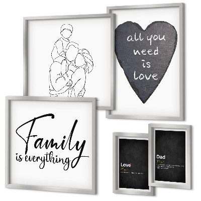 Lot de tableaux encadrés Valeurs familiales, amour, proximité