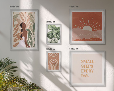Ensemble de 5 tableaux Motifs végétaux de style bohème