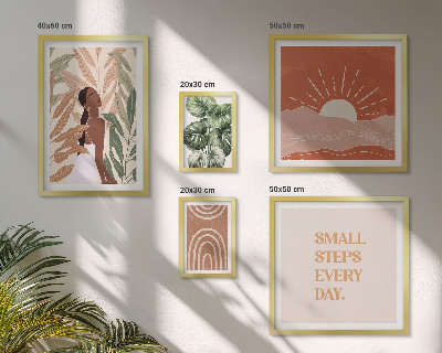 Ensemble de 5 tableaux Motifs végétaux de style bohème