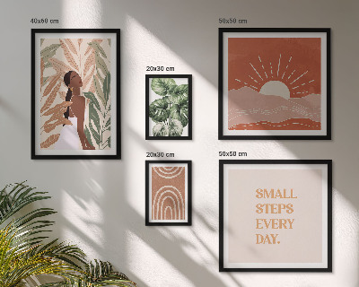 Ensemble de 5 tableaux Motifs végétaux de style bohème