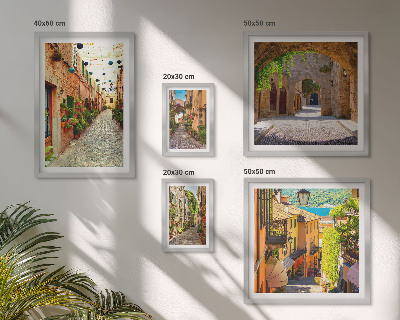 Lot de tableaux encadrés Les charmantes rues verdoyantes de la ville