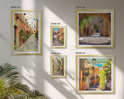 Lot de tableaux encadrés Les charmantes rues verdoyantes de la ville