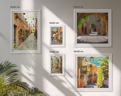 Lot de tableaux encadrés Les charmantes rues verdoyantes de la ville