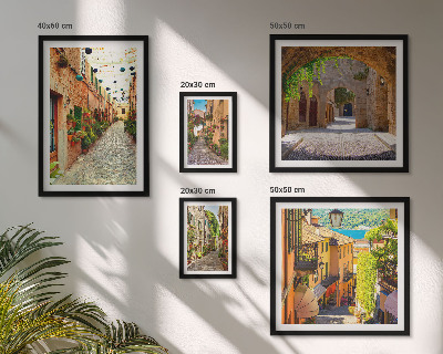Lot de tableaux encadrés Les charmantes rues verdoyantes de la ville