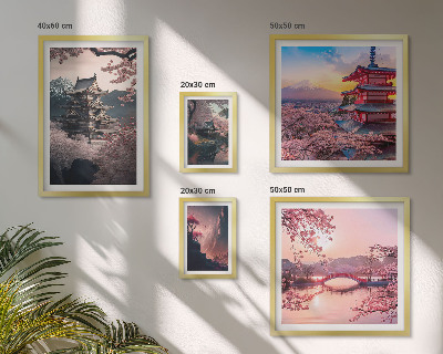 Tableau de décoration murale Paysages japonais avec des cerisiers