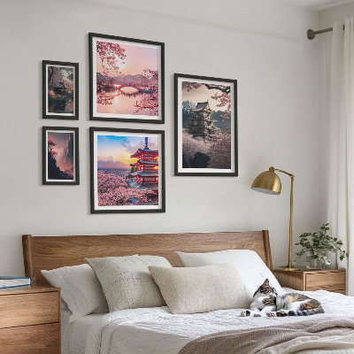 Tableau de décoration murale Paysages japonais avec des cerisiers