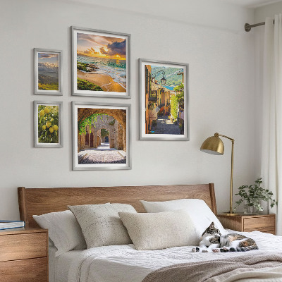 Lot de tableaux encadrés Rues et paysages charmants